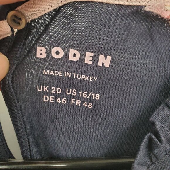 Boden Supersoft Frill Detail Top Women Size 16 / 18 NWT Long Sleeve Blouse Navy - Picture 6 of 15